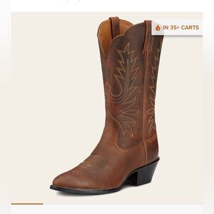 Ariat Heritage Classic Leather Cowboy Boots 9.5